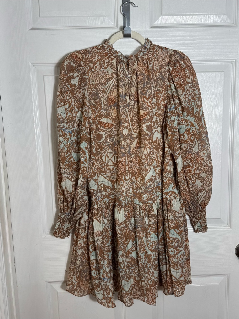 Ulla Johnson Maja Dress Size 4 Boho Mini Metallic Paisley - Picture 7 of 15